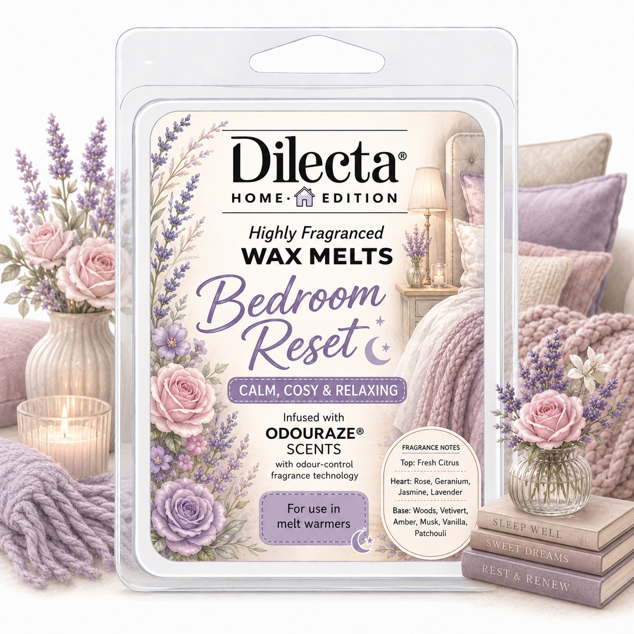 Bedroom Reset Wax Melt - Odour-control fragrance technology