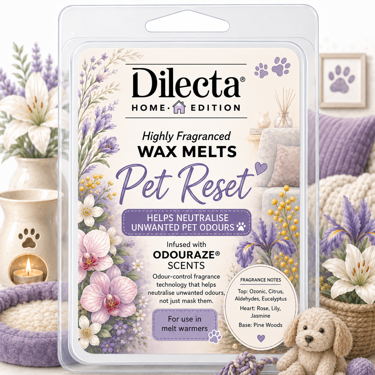 Pet Reset Wax Melt - Odour-control fragrance technology